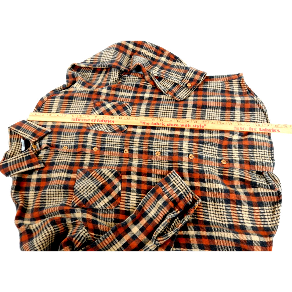 Vtg 90s Big Mac Flannel Shirt Mens L Tall Brown Plaid JCPenney JC Penny USA Made - Picture 8 of 8